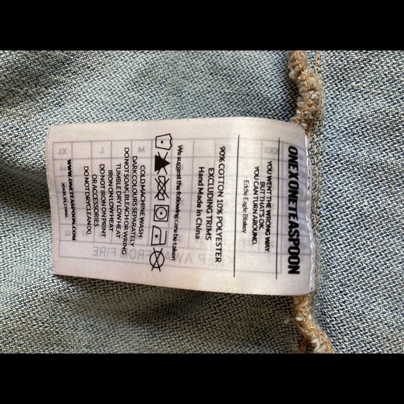 One x One Teaspoon Oversized Distressed Denim Jacket - Picture 8 of 11